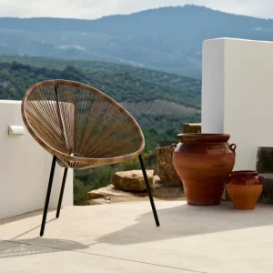 Hot CASA ACAPULCO Cadeira Lounge Preto, Natural