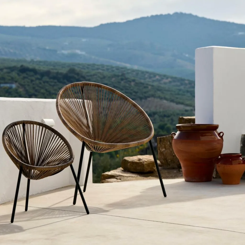 Hot CASA ACAPULCO Cadeira Lounge Preto, Natural