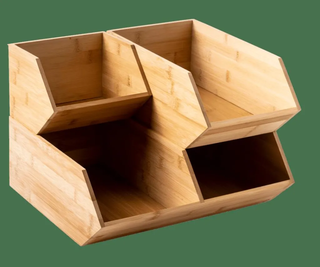 Hot CASA BAMBOO Organizador Empilhável Natural