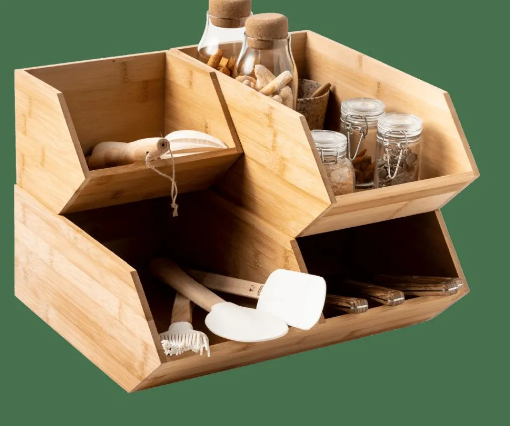 Hot CASA BAMBOO Organizador Empilhável Natural