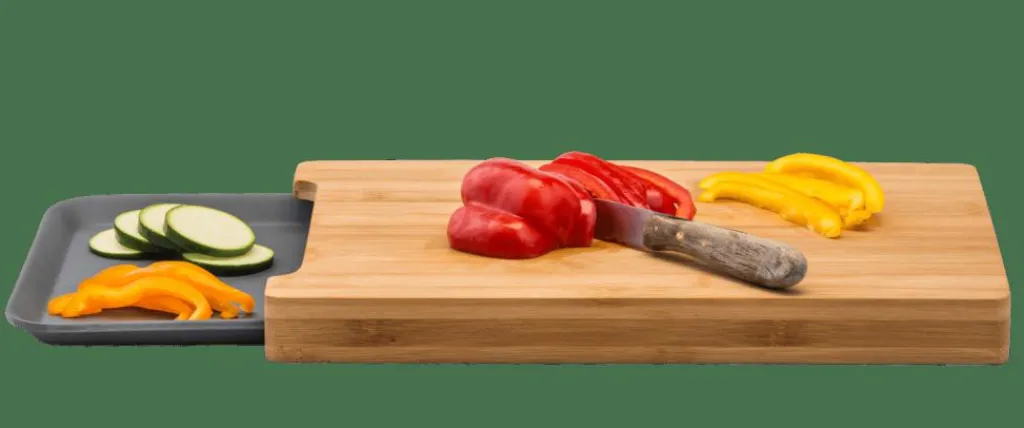 Store CASA BAMBOO Tábua Com Recipiente Cinzento, Natural