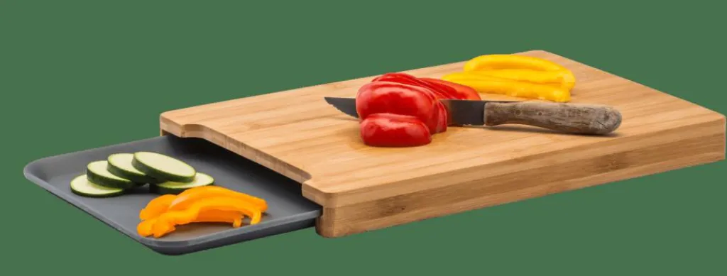 Store CASA BAMBOO Tábua Com Recipiente Cinzento, Natural