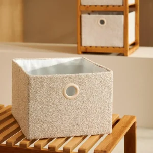 Store CASA BASIC BOUCLE Cesto De Arrumação Off-white/areia