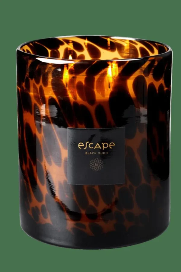 Outlet CASA ESCAPE BLACK OUDH Vela Perfumada Em Copo Preto, Castanho, Ocre