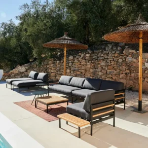 Store CASA HANNA Cadeira Lounge Teca Preto