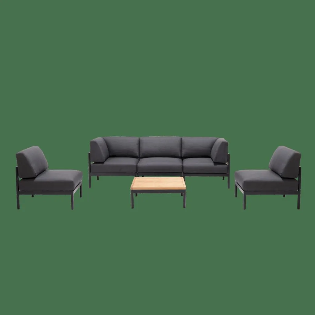 Store CASA HANNA Cadeira Lounge Teca Preto