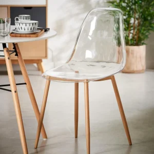 Fashion CASA ICE Cadeira Sala De Jantar Transparente, Natural