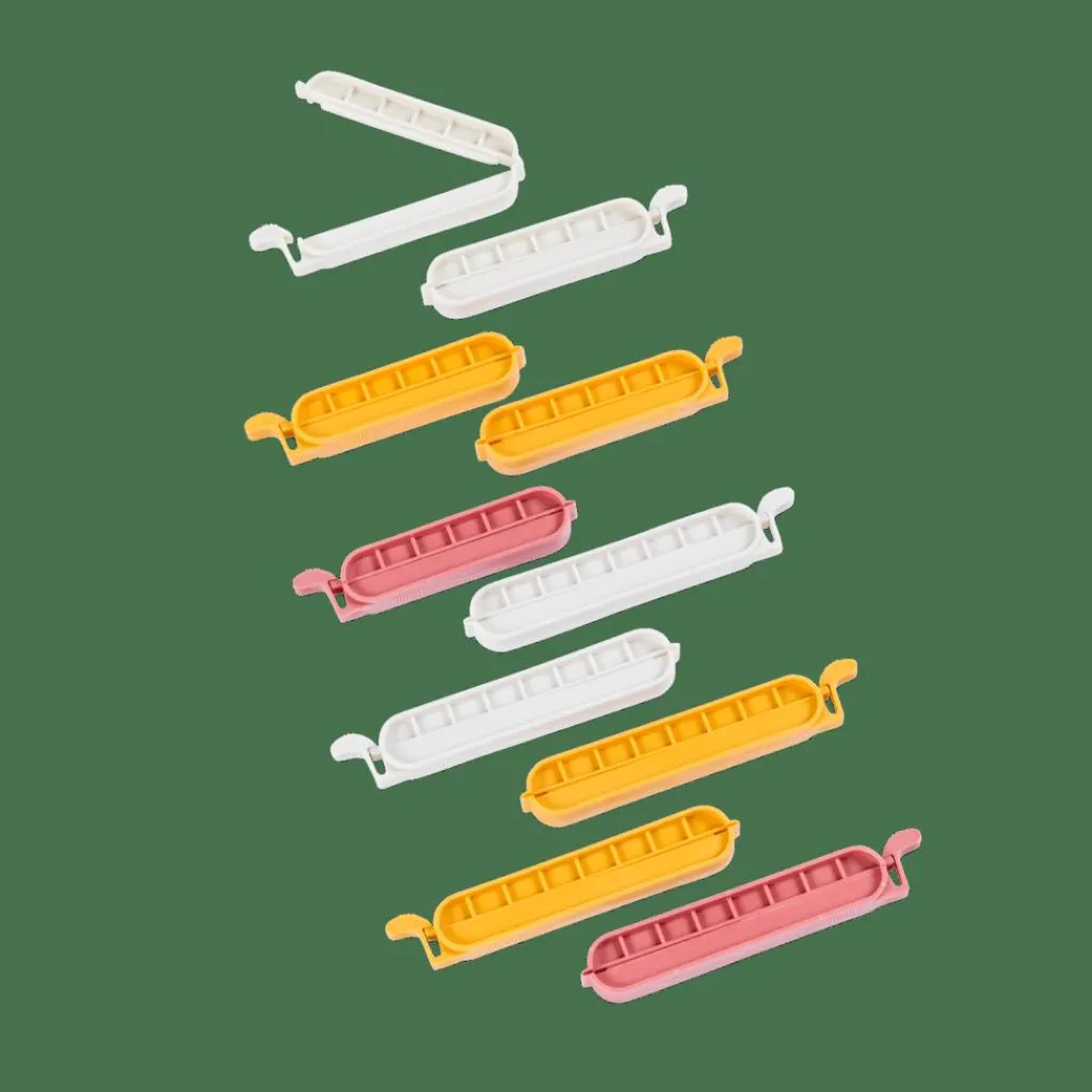 Discount CASA KLIPPER Clipes Conjunto De 10 Mistura De Cores Cinzento, Amarelo Escuro, Terracota