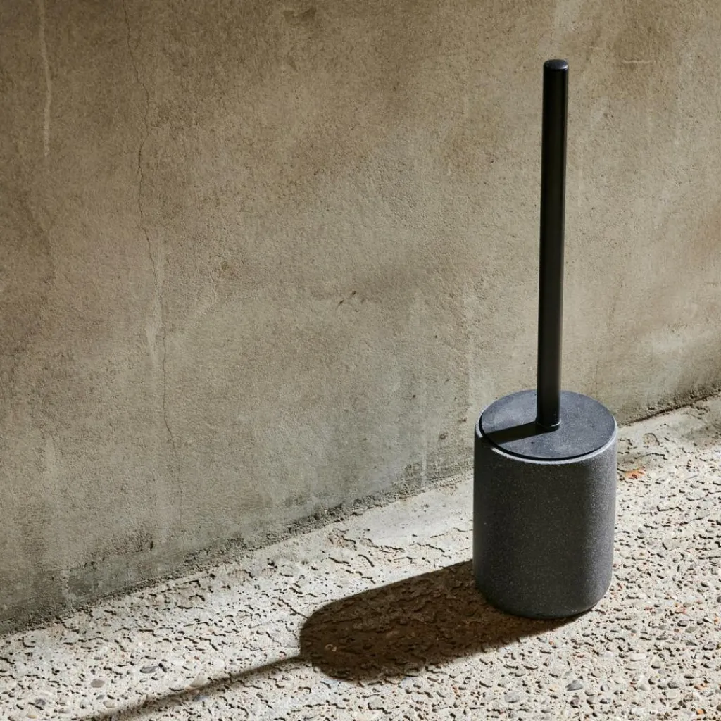 Fashion CASA MOON Escova Sanita Em Suporte Preto, Cinzento Escuro