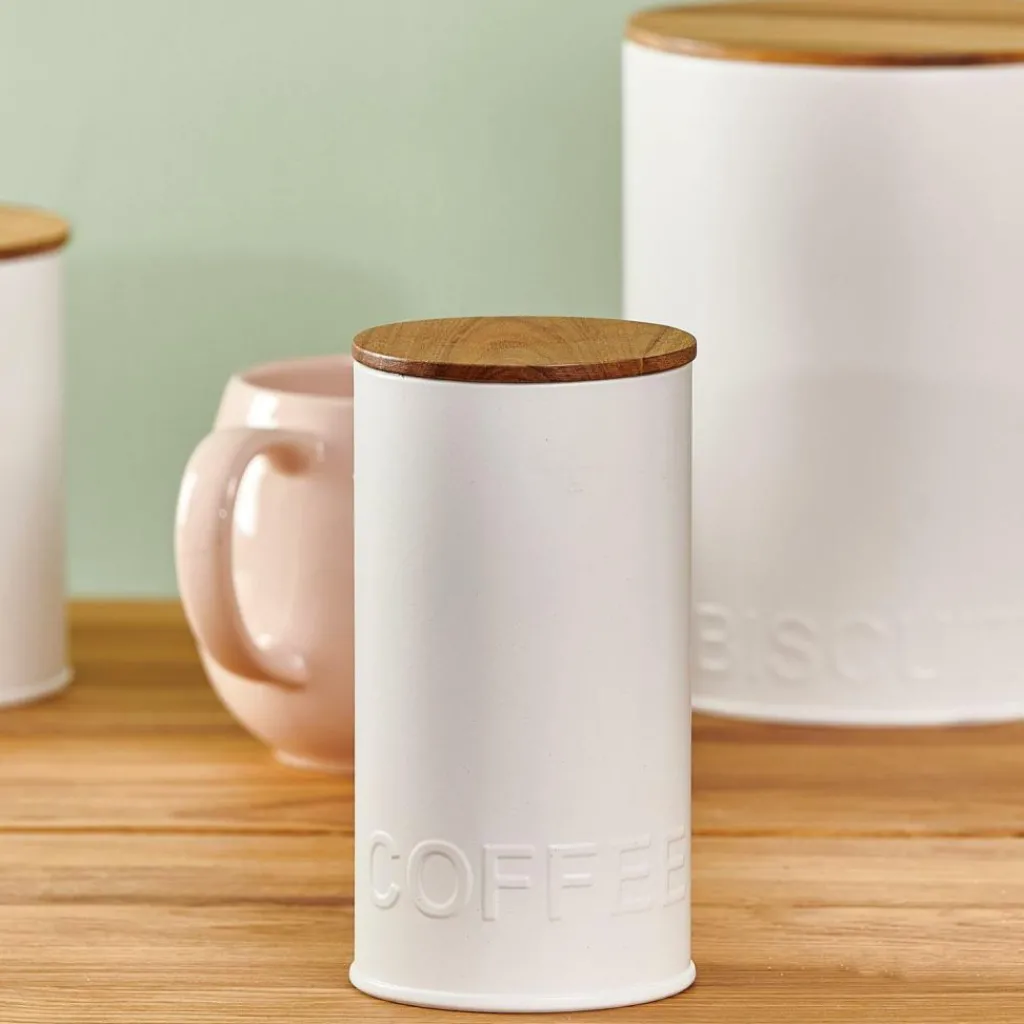 Clearance CASA NAGINI Caixa Alimentos Cápsulas Café Branco, Natural