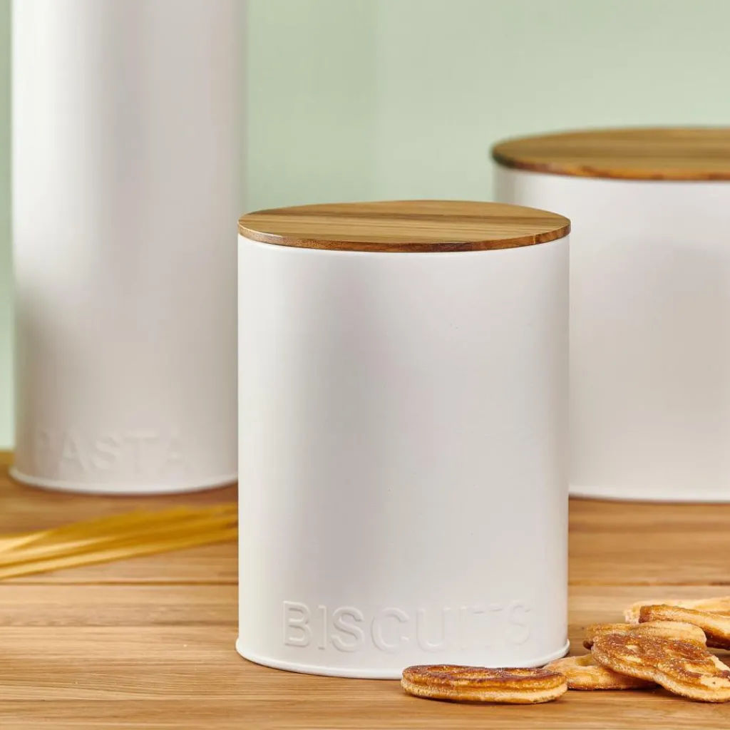 Discount CASA NAGINI Caixa De Alimentos Para Bolachas Branco, Natural