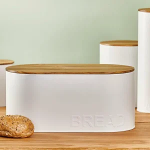 Fashion CASA NAGINI Caixa Para Pão Branco, Natural