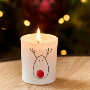 New CASA NOSE Vela Em Copo Branco, Vermelho, Dourado