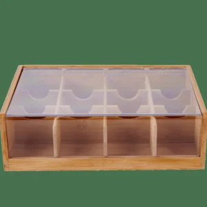 Outlet CASA PANDA Caixa Para Chá - 12 Compartimentos Natural