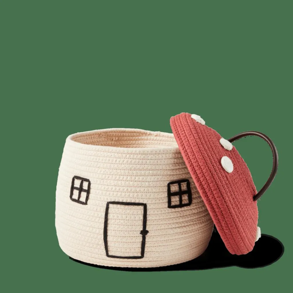 Cheap CASA PAULUS Cesto De Arrumação Com Tampa Vermelho, Natural