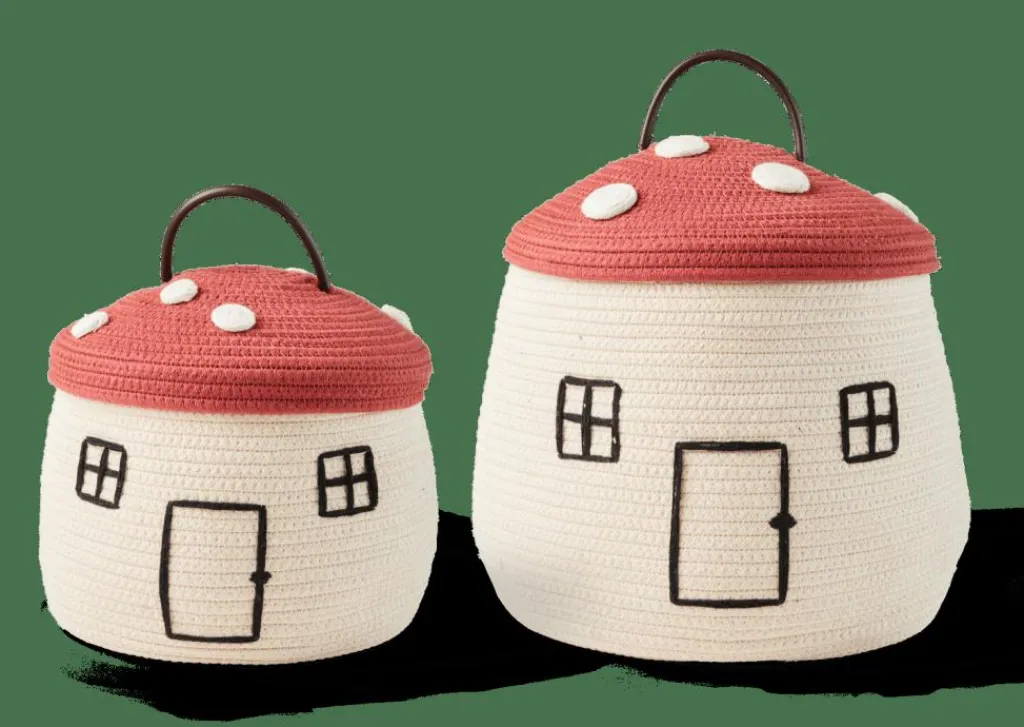 Cheap CASA PAULUS Cesto De Arrumação Com Tampa Vermelho, Natural