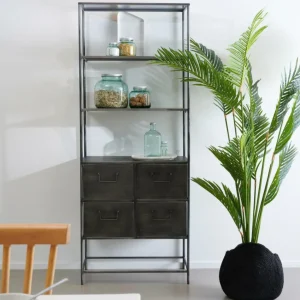 Flash Sale CASA PHARMA Estante De Parede Com 4 Gavetas Preto