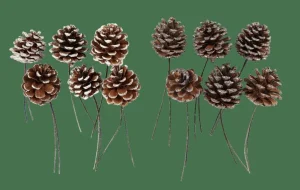 Shop CASA PINECONE Pinhas Conjunto De 6 2 Cores Branco, Prateado