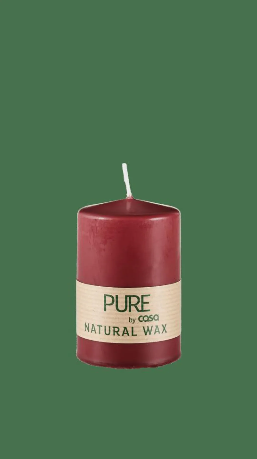 Cheap CASA PURE Vela Cilíndrica Vermelho Escuro