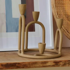 Best Sale CASA RINGS Castiçal Para 4 Velas Castanho Claro