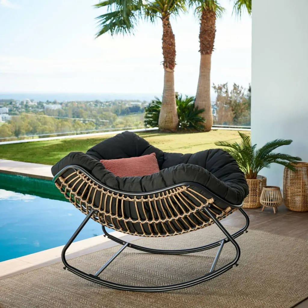 Clearance CASA ROCKO Cadeira De Baloiço Preto