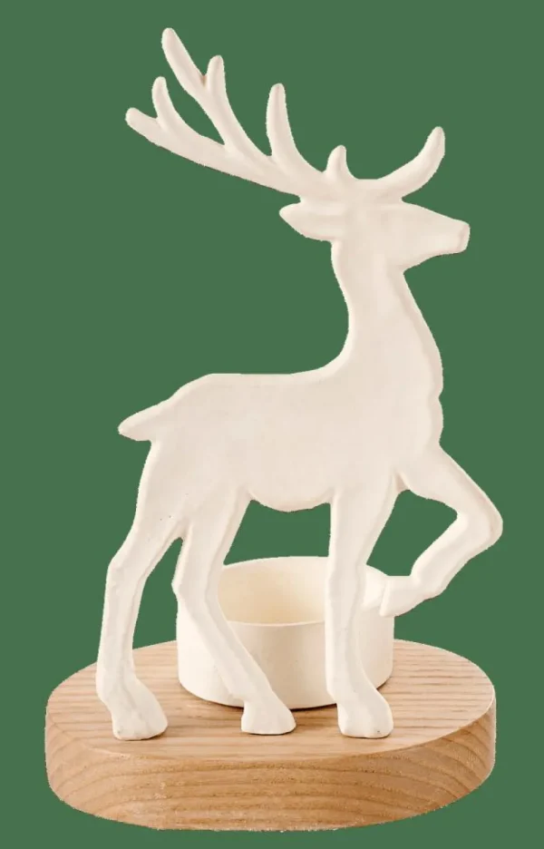 Store CASA SCANDY DEER Porta-vela Para Lamparina Branco, Natural