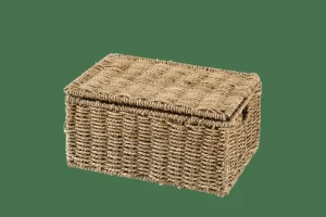 New CASA SEAGRASS Cesto De Arrumação M Com Tampa Natural