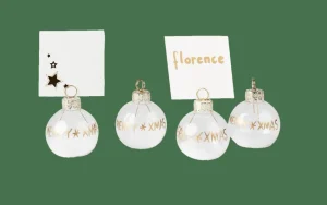 Store CASA SNOW Suporte Cartão Nome Conjunto De 4 Transparente