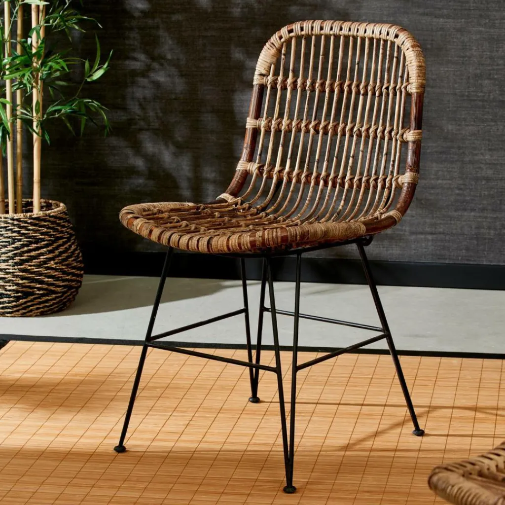 Outlet CASA SUMATRA Cadeira Sala De Jantar Preto, Castanho