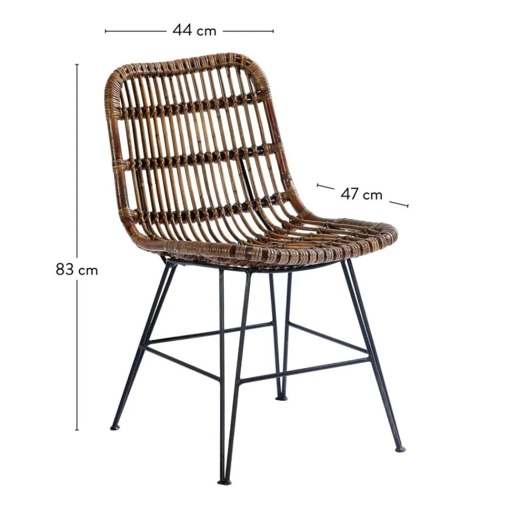 Outlet CASA SUMATRA Cadeira Sala De Jantar Preto, Castanho