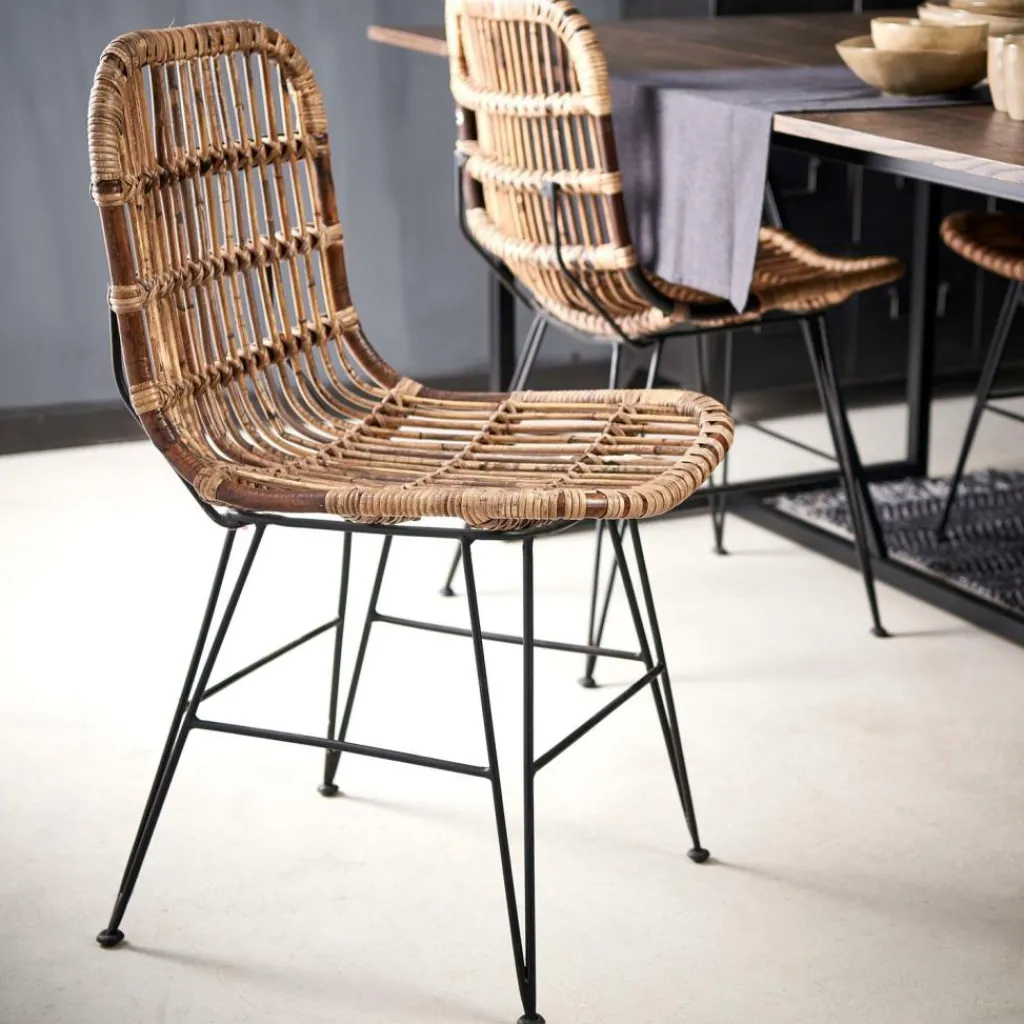 Outlet CASA SUMATRA Cadeira Sala De Jantar Preto, Castanho