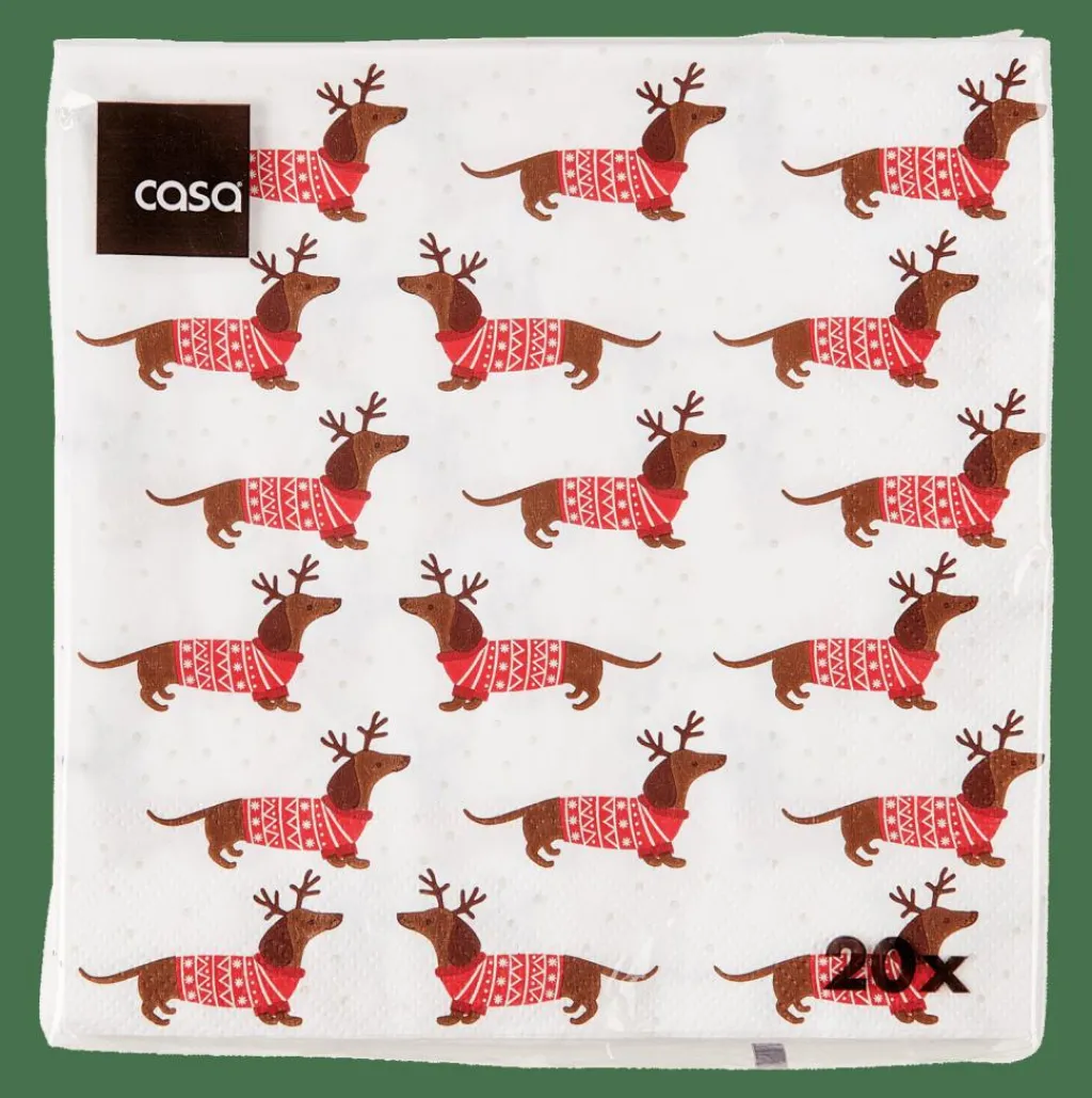 Hot CASA X-MAS DOG Guardapos Conjunto De 20 Multicolor