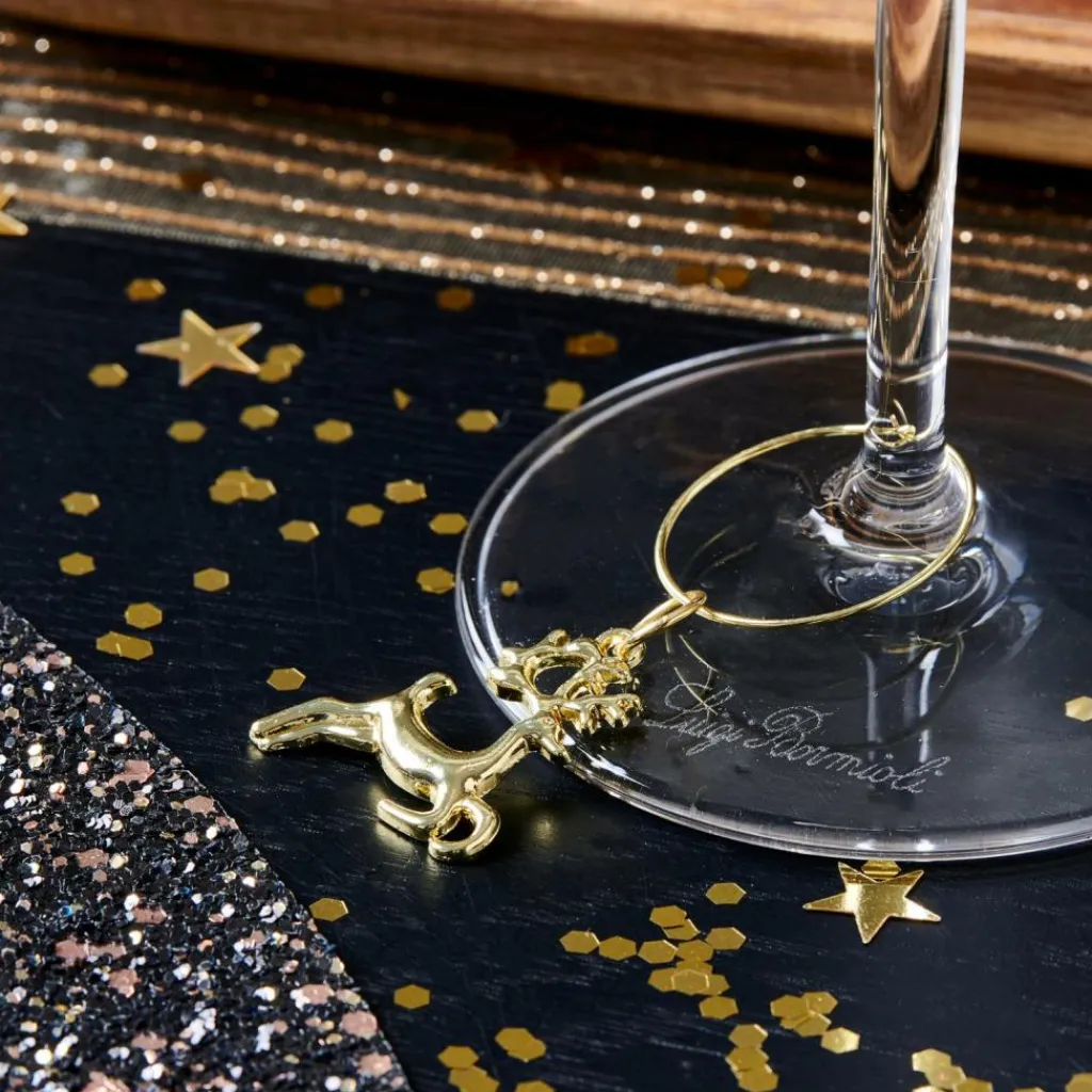 Hot CASA X-MAS GLAM Marcadores De Copo Conjunto De 6 Dourado