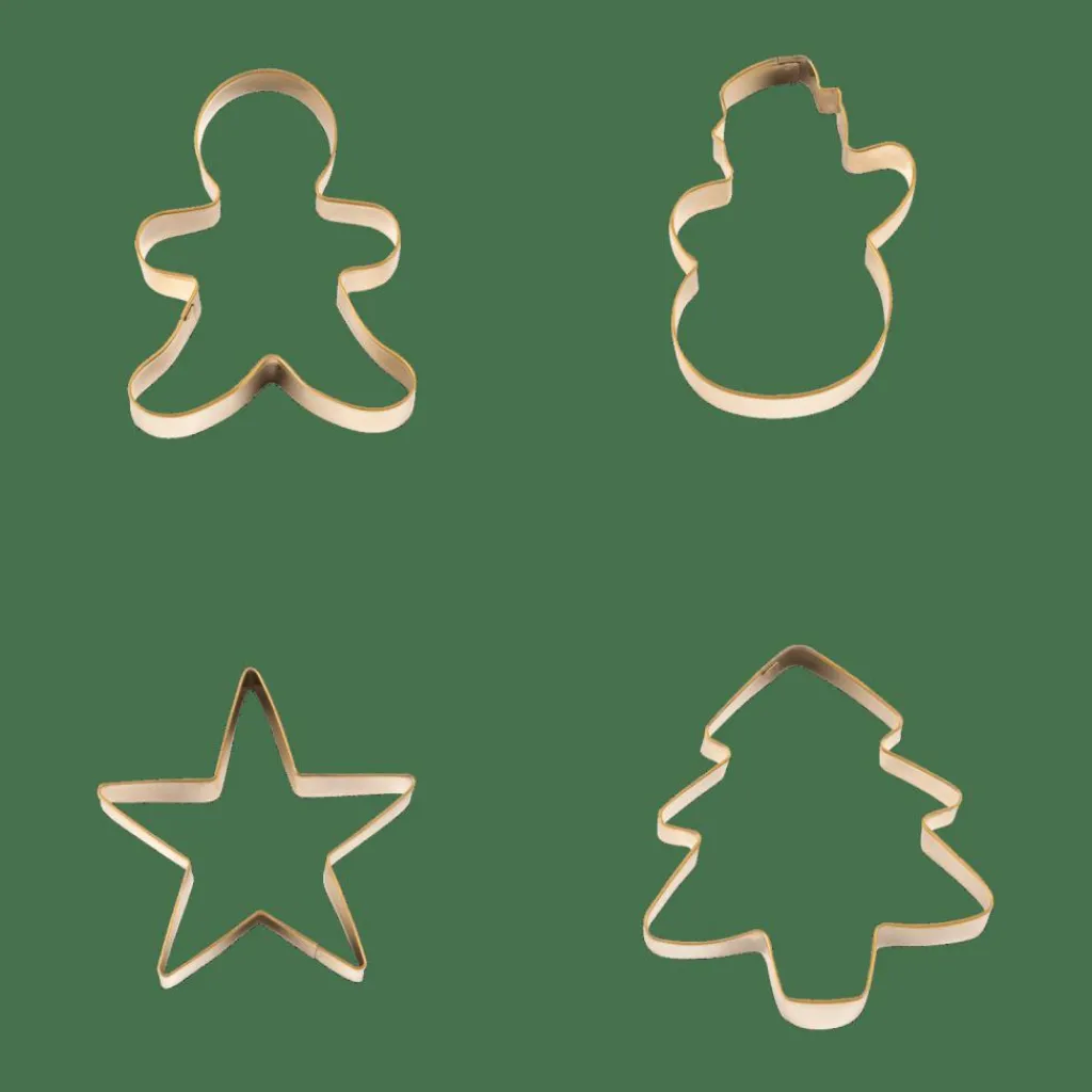 New CASA X-MAS GOLD Formas Conjunto De 4 Dourado